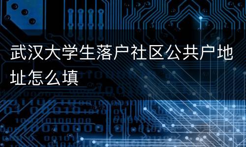武汉大学生落户社区公共户地址怎么填