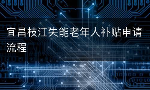 宜昌枝江失能老年人补贴申请流程