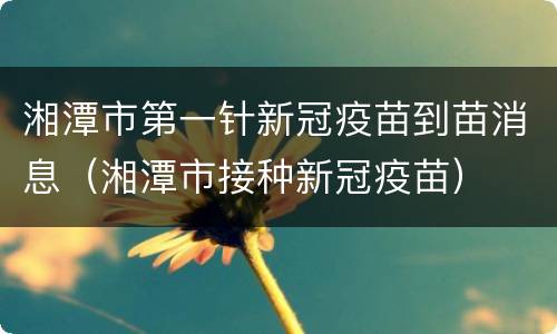 湘潭市第一针新冠疫苗到苗消息（湘潭市接种新冠疫苗）