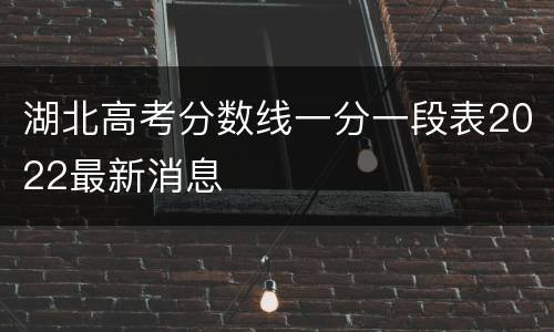 湖北高考分数线一分一段表2022最新消息