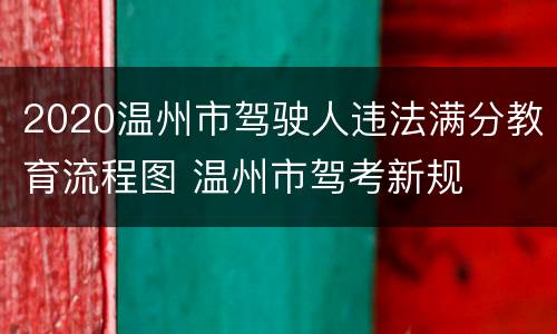 2020温州市驾驶人违法满分教育流程图 温州市驾考新规