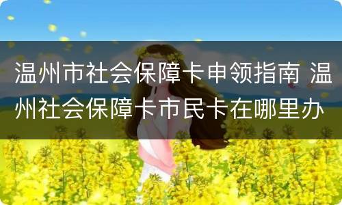 温州市社会保障卡申领指南 温州社会保障卡市民卡在哪里办理