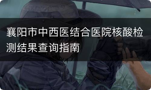 襄阳市中西医结合医院核酸检测结果查询指南