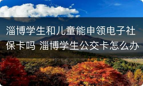 淄博学生和儿童能申领电子社保卡吗 淄博学生公交卡怎么办理