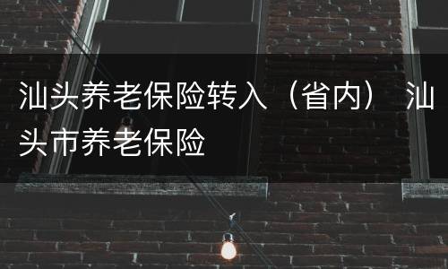 汕头养老保险转入（省内） 汕头市养老保险