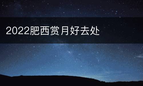 2022肥西赏月好去处
