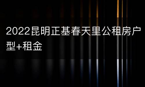 2022昆明正基春天里公租房户型+租金