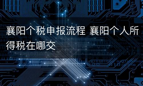 襄阳个税申报流程 襄阳个人所得税在哪交