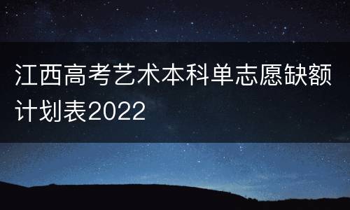 江西高考艺术本科单志愿缺额计划表2022