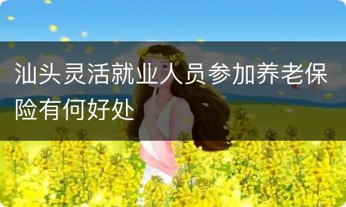 汕头灵活就业人员参加养老保险有何好处