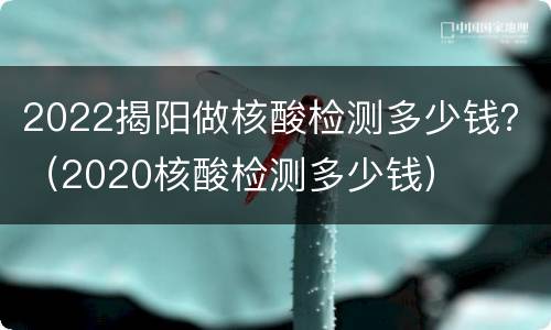 2022揭阳做核酸检测多少钱？（2020核酸检测多少钱）