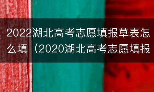 2022湖北高考志愿填报草表怎么填（2020湖北高考志愿填报草表）
