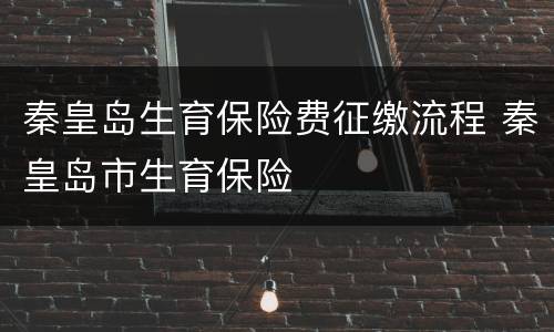 秦皇岛生育保险费征缴流程 秦皇岛市生育保险