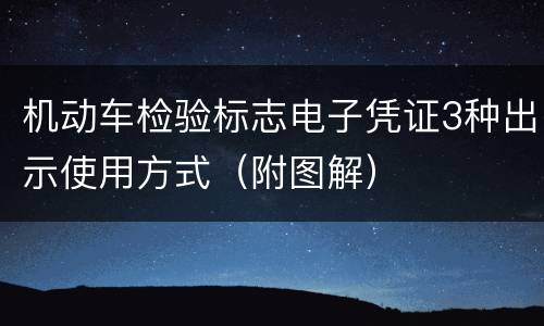 机动车检验标志电子凭证3种出示使用方式（附图解）