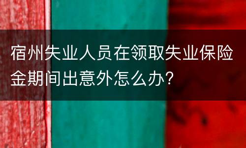 宿州失业人员在领取失业保险金期间出意外怎么办?