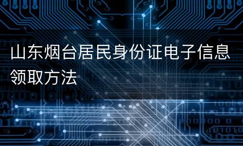 山东烟台居民身份证电子信息领取方法