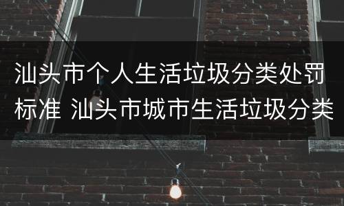 汕头市个人生活垃圾分类处罚标准 汕头市城市生活垃圾分类实施方案