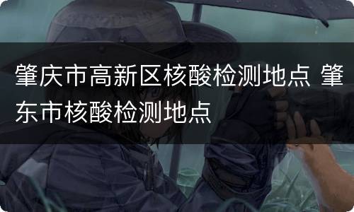 肇庆市高新区核酸检测地点 肇东市核酸检测地点