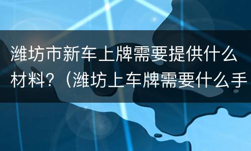 潍坊市新车上牌需要提供什么材料?（潍坊上车牌需要什么手续）