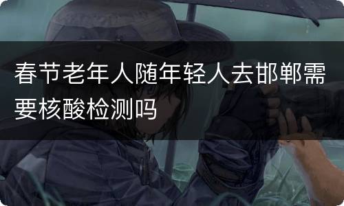 春节老年人随年轻人去邯郸需要核酸检测吗