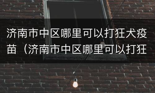 济南市中区哪里可以打狂犬疫苗（济南市中区哪里可以打狂犬疫苗针）