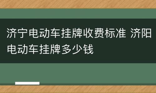 济宁电动车挂牌收费标准 济阳电动车挂牌多少钱