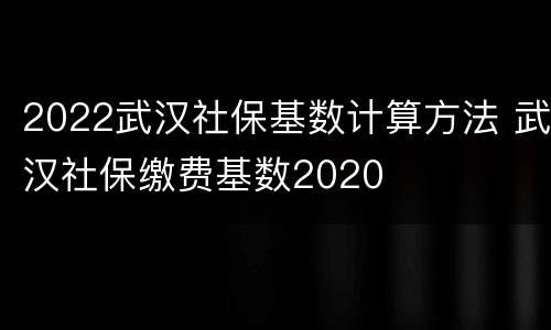 2022武汉社保基数计算方法 武汉社保缴费基数2020