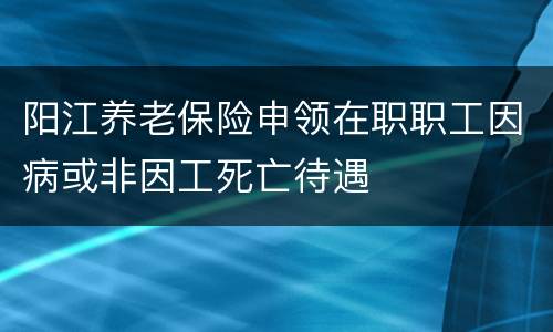 阳江养老保险申领在职职工因病或非因工死亡待遇