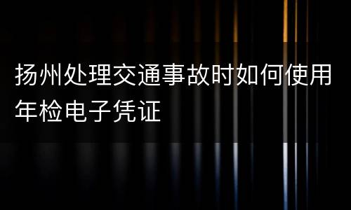 扬州处理交通事故时如何使用年检电子凭证