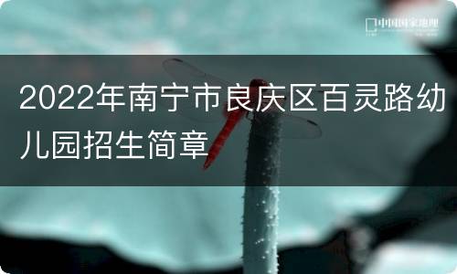 2022年南宁市良庆区百灵路幼儿园招生简章