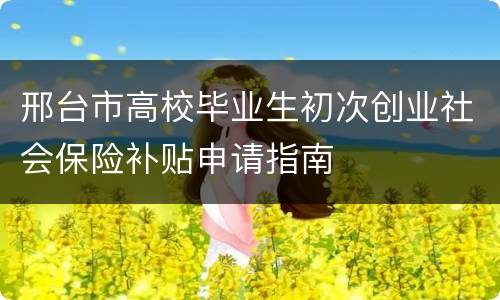 邢台市高校毕业生初次创业社会保险补贴申请指南