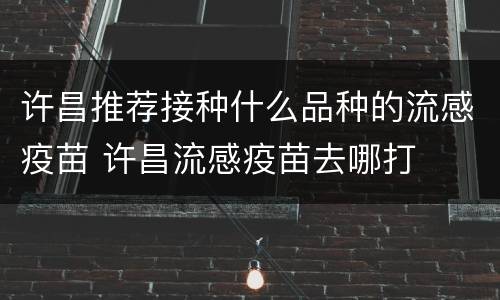 许昌推荐接种什么品种的流感疫苗 许昌流感疫苗去哪打