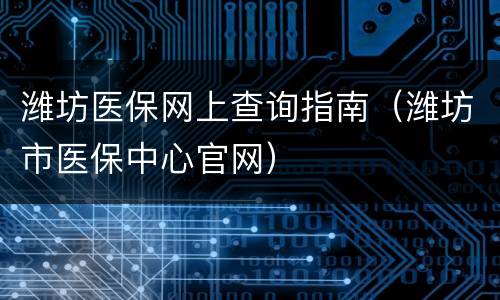 潍坊医保网上查询指南（潍坊市医保中心官网）