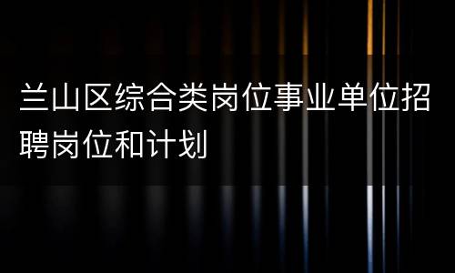 兰山区综合类岗位事业单位招聘岗位和计划