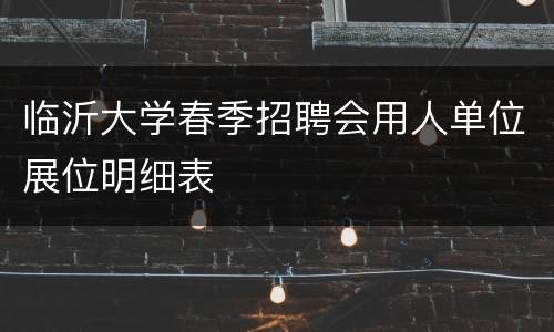 临沂大学春季招聘会用人单位展位明细表