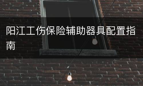 阳江工伤保险辅助器具配置指南