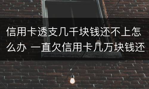 信用卡透支几千块钱还不上怎么办 一直欠信用卡几万块钱还不上怎么办