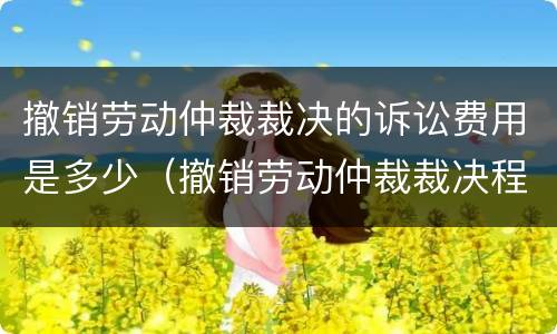 撤销劳动仲裁裁决的诉讼费用是多少（撤销劳动仲裁裁决程序）