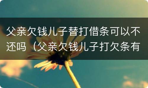 父亲欠钱儿子替打借条可以不还吗（父亲欠钱儿子打欠条有法律）