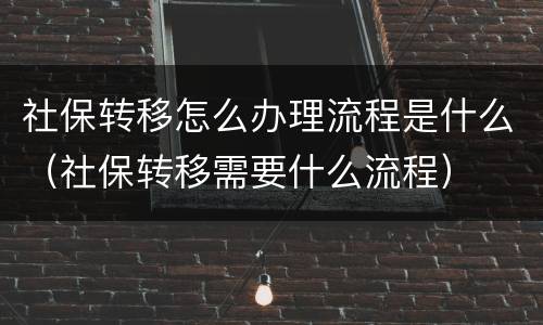 社保转移怎么办理流程是什么（社保转移需要什么流程）