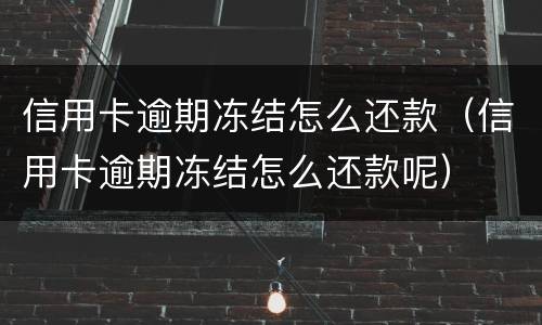 信用卡逾期冻结怎么还款（信用卡逾期冻结怎么还款呢）