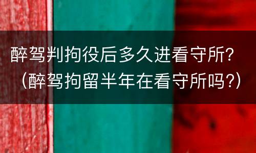 醉驾判拘役后多久进看守所？（醉驾拘留半年在看守所吗?）