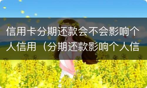 信用卡分期还款会不会影响个人信用（分期还款影响个人信用吗）