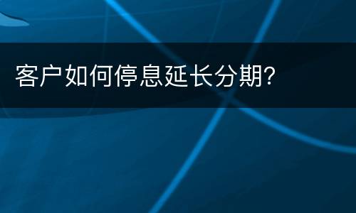 客户如何停息延长分期？