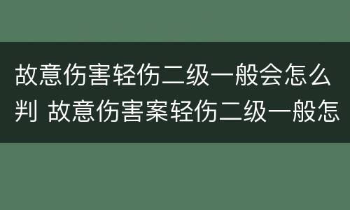 故意伤害轻伤二级一般会怎么判 故意伤害案轻伤二级一般怎么判