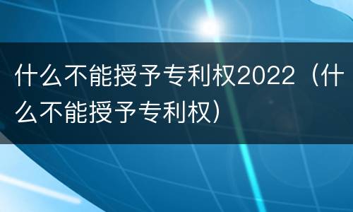 什么不能授予专利权2022（什么不能授予专利权）