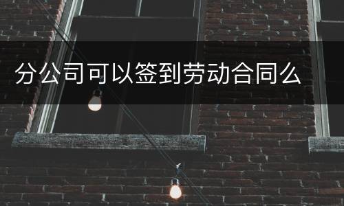 分公司可以签到劳动合同么