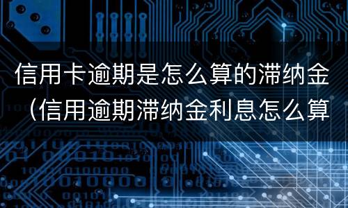 信用卡逾期是怎么算的滞纳金（信用逾期滞纳金利息怎么算）