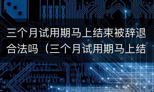 三个月试用期马上结束被辞退合法吗（三个月试用期马上结束被辞退概率大么）