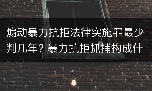 煽动暴力抗拒法律实施罪最少判几年? 暴力抗拒抓捕构成什么罪